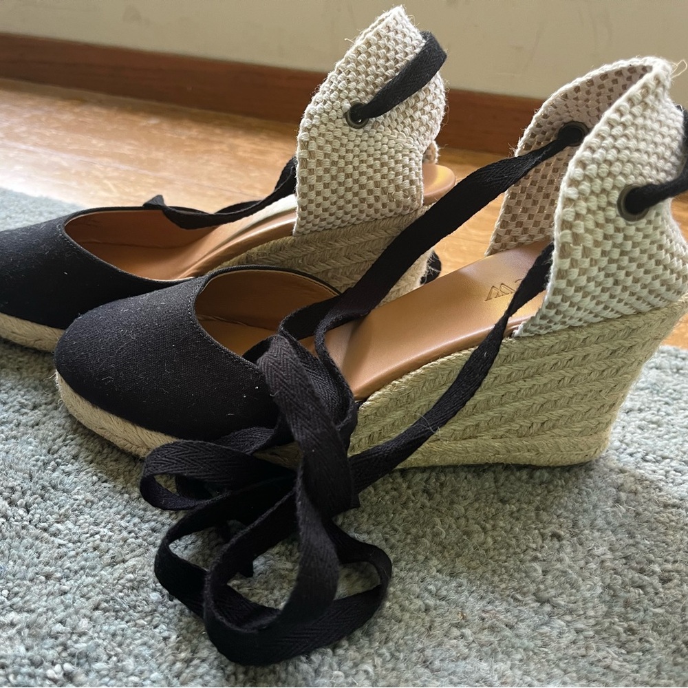 J Crew Black Espadrilles